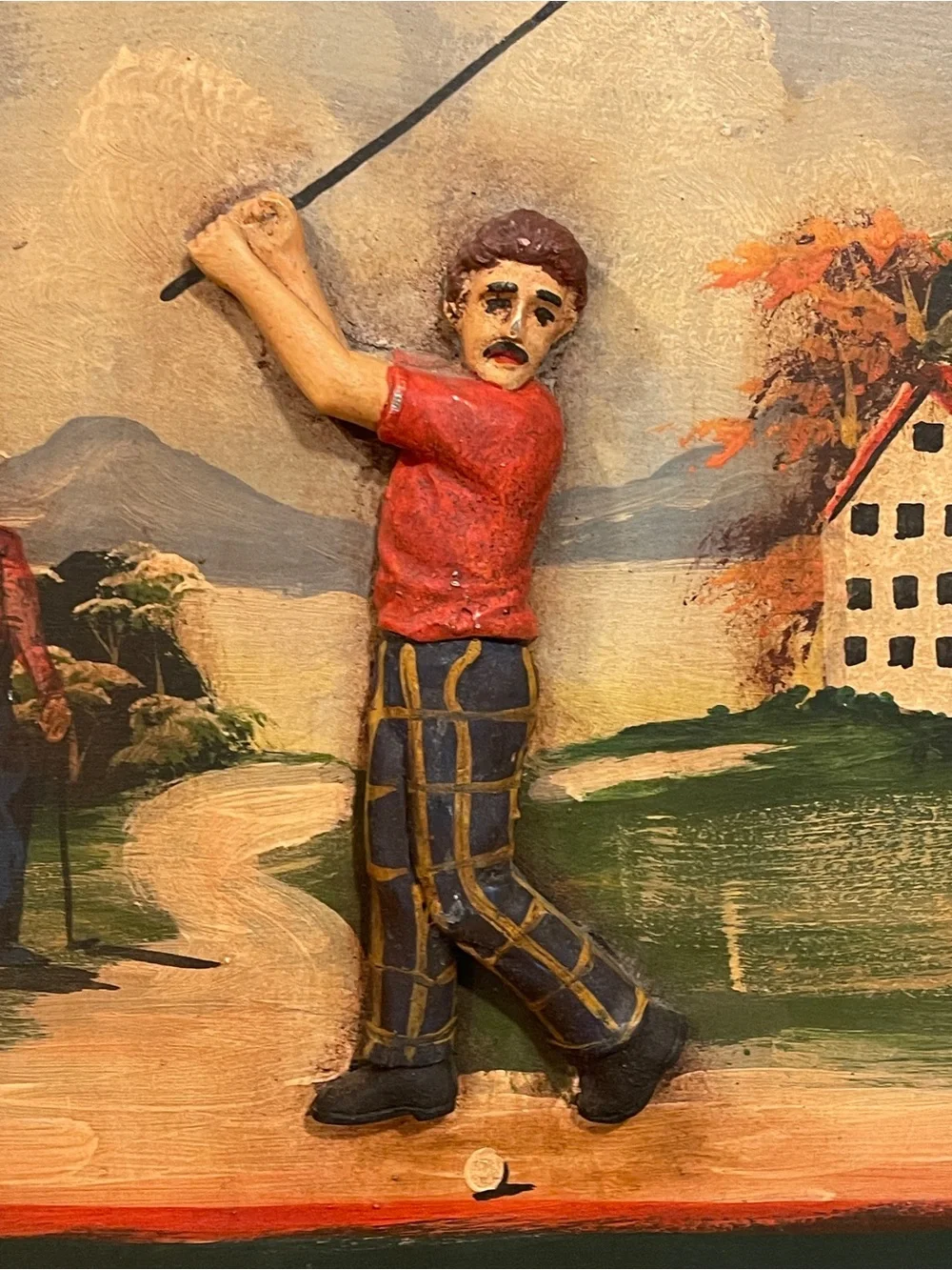Red & Green Vintage Golf Wall Art Sign Golf, Man Cave, Lounge, Decor